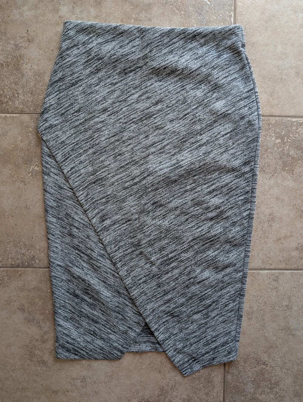 Gray Pencil Skirt With Tulip Cut